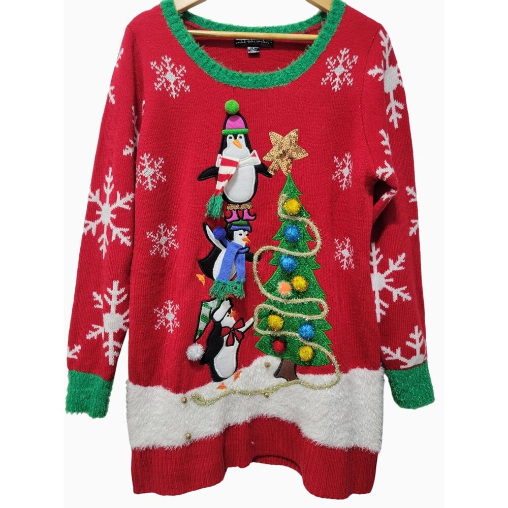 Penguin Christmas Sweater Tunic by United States Sweaters